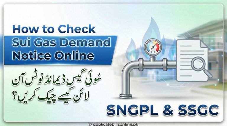 How to check Sui Gas demand notice online for SNGPL and SSGC with Urdu and English title